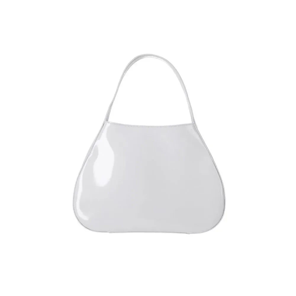 Khaite Ada Hobo Tote Bag In White Patent Leather - Picture 2 of 6
